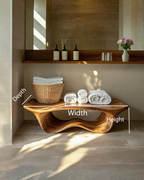 Banc de douche sculptural organique pour salle de bain SITHTTSB010