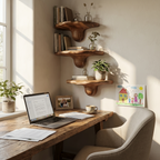 Étagère champignon en bois massif faite à la main pour décoration de chambre SILDTTNMR008