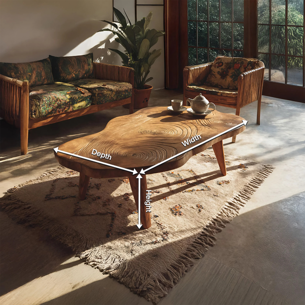 Table d'entrée artisanale en bois irrégulier SILDTTRCF094